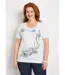T-shirt motif fleurs encolure ronde-1