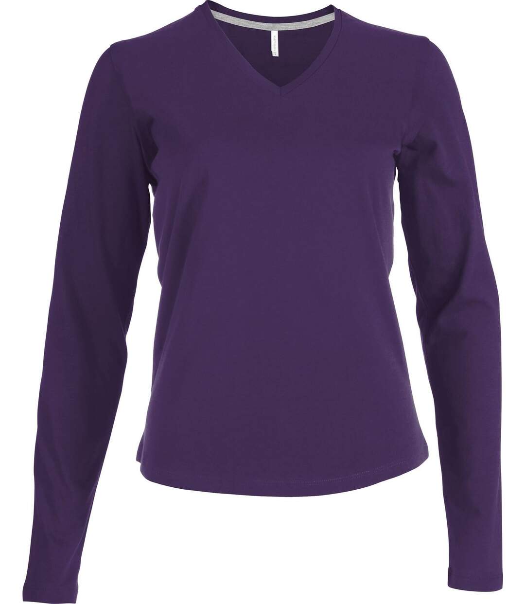 T-shirt manches longues col V - K382 - violet - femme-2