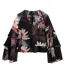 Womens/ladies V Neck Loose Ruffle Blouse Black Ted Baker-2