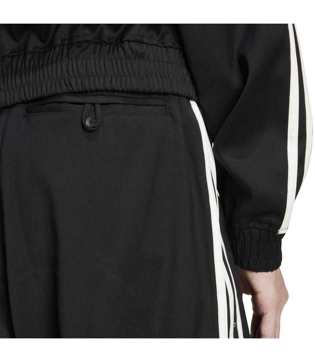 Mens Woven Baggy Tracksuit Bottoms Black Adidas-4