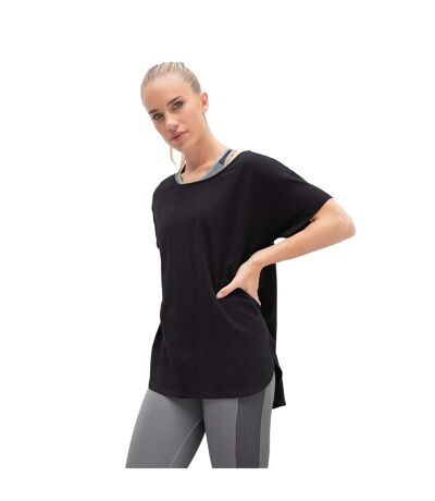 Womens/ladies Scoop Neck T-shirt Black Tombo