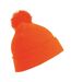 Childrens/kids winter essentials pom pom beanie fluorescent orange Result-1