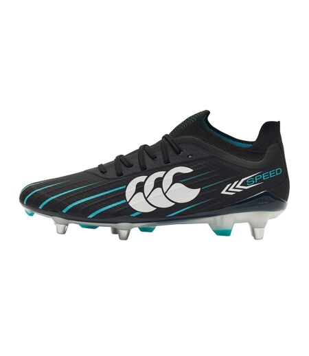 Unisex Adult Speed Falcon 2.0 Elite Soft Ground Rugby Boots Black Green Canterbury