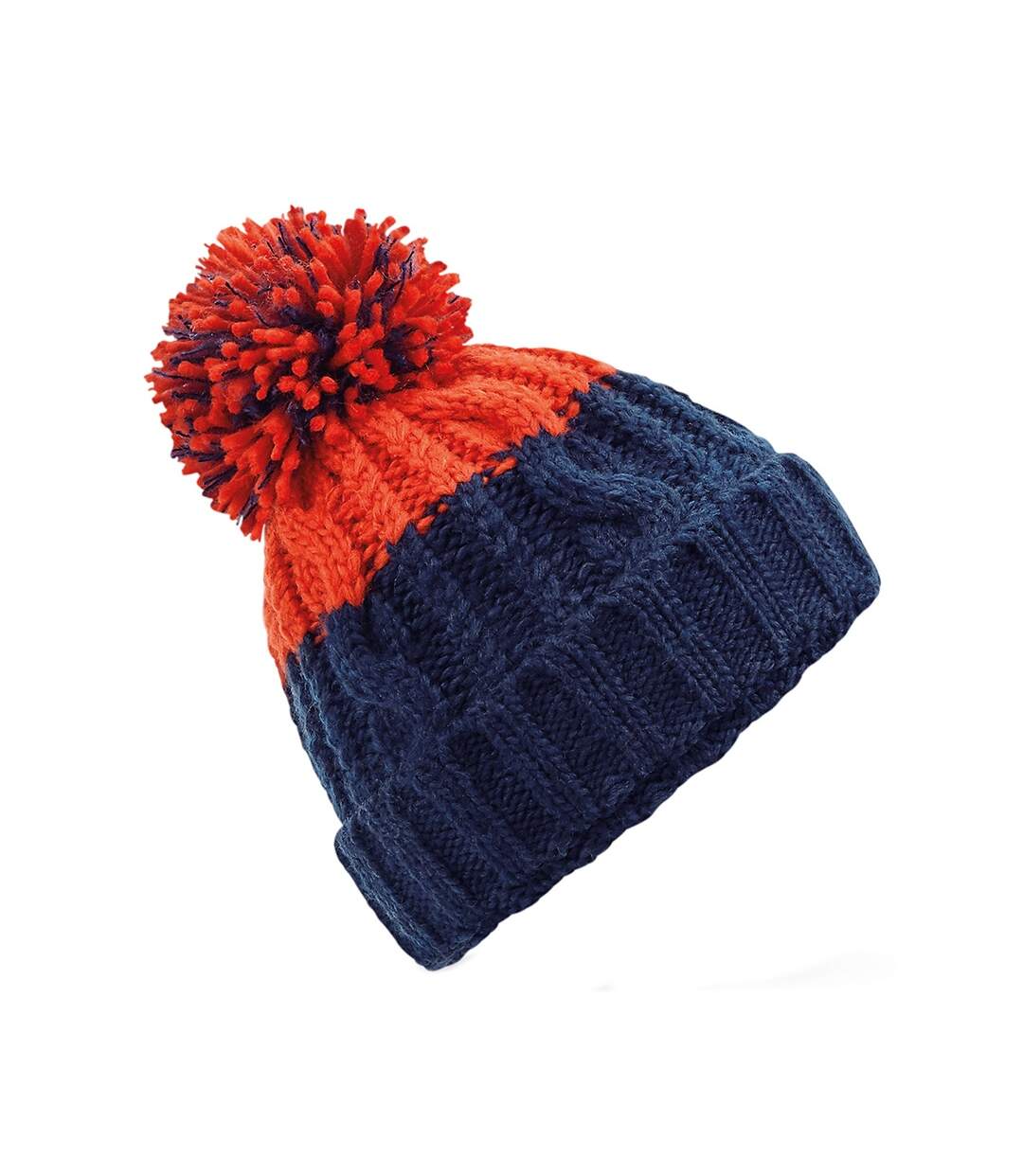 Bonnet apres orange/gris foncé Beechfield-1