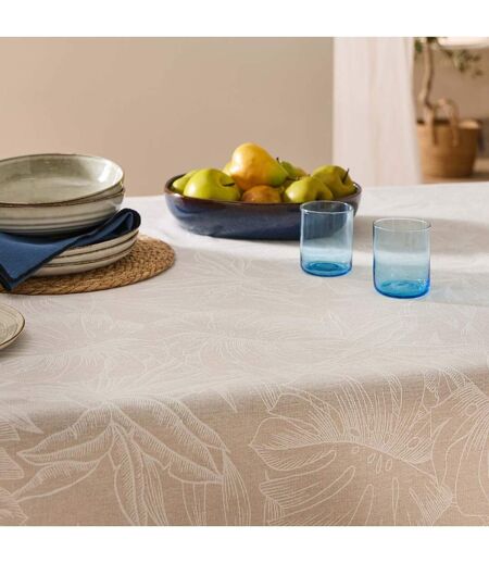 Nappe Antitache Imprimé Lorenza 140x240cm Naturel
