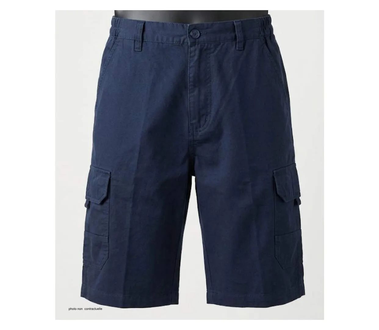CHALLENGER INCA5 : Bermuda homme bleu marine en coton à taille élastiquée ultra-confortable-3