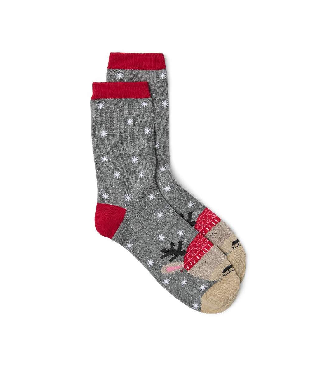 Chaussettes grises/rouges femme vero moda rennes-1