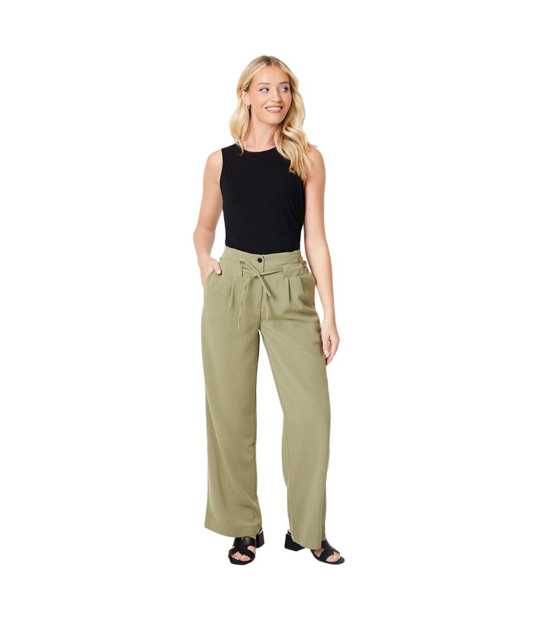 Pantalon femme vert kaki Dorothy Perkins-3