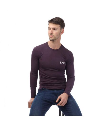 Mens Mock Neck Fitted Lounge Top Navy Emporio Armani