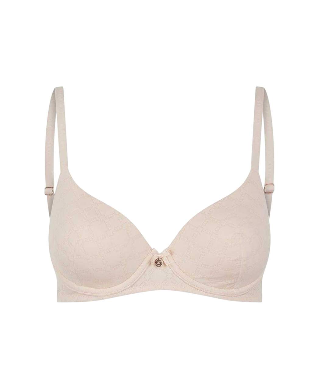 Womens/ladies All Over Logo T-shirt Bra Peach Blush Ted Baker-1
