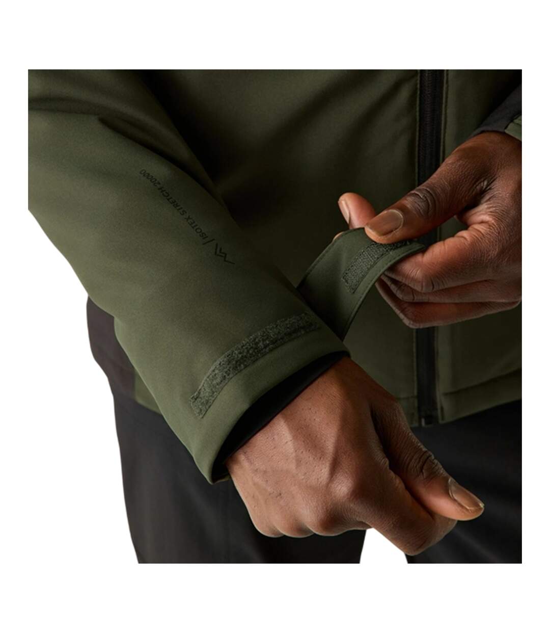 Mens Highton Two Tone Waterproof Stretch Insulated Jacket Dark Khaki Black Regatta-4