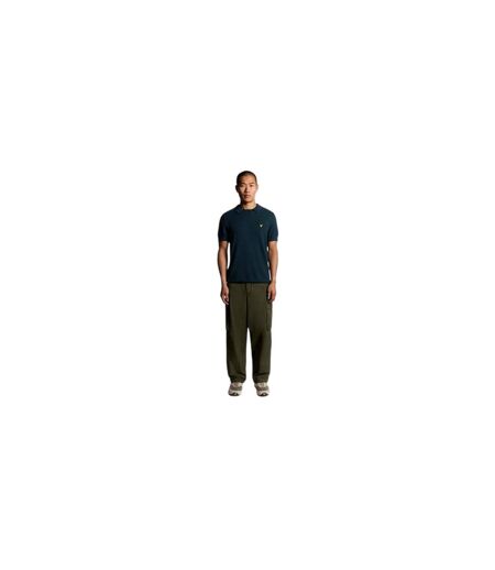 Mens Herringbone Knitted Polo Shirt Blue Lyle & Scott