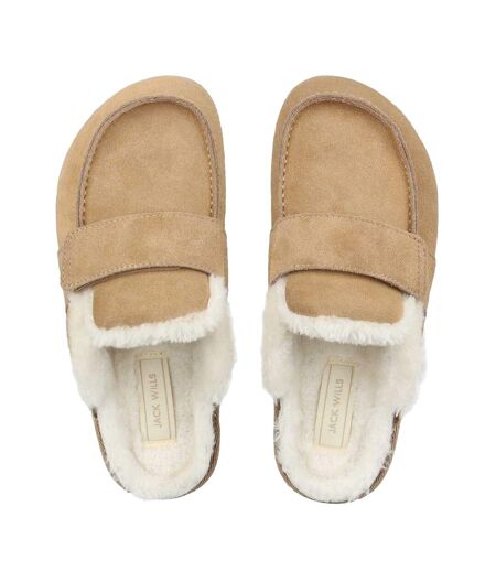 Womens/ladies Suede Mule Slippers Sand Jack Wills