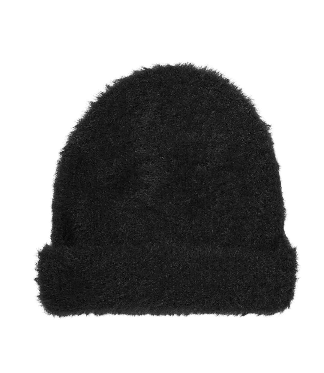 Bonnet noir femme vero moda plume-1