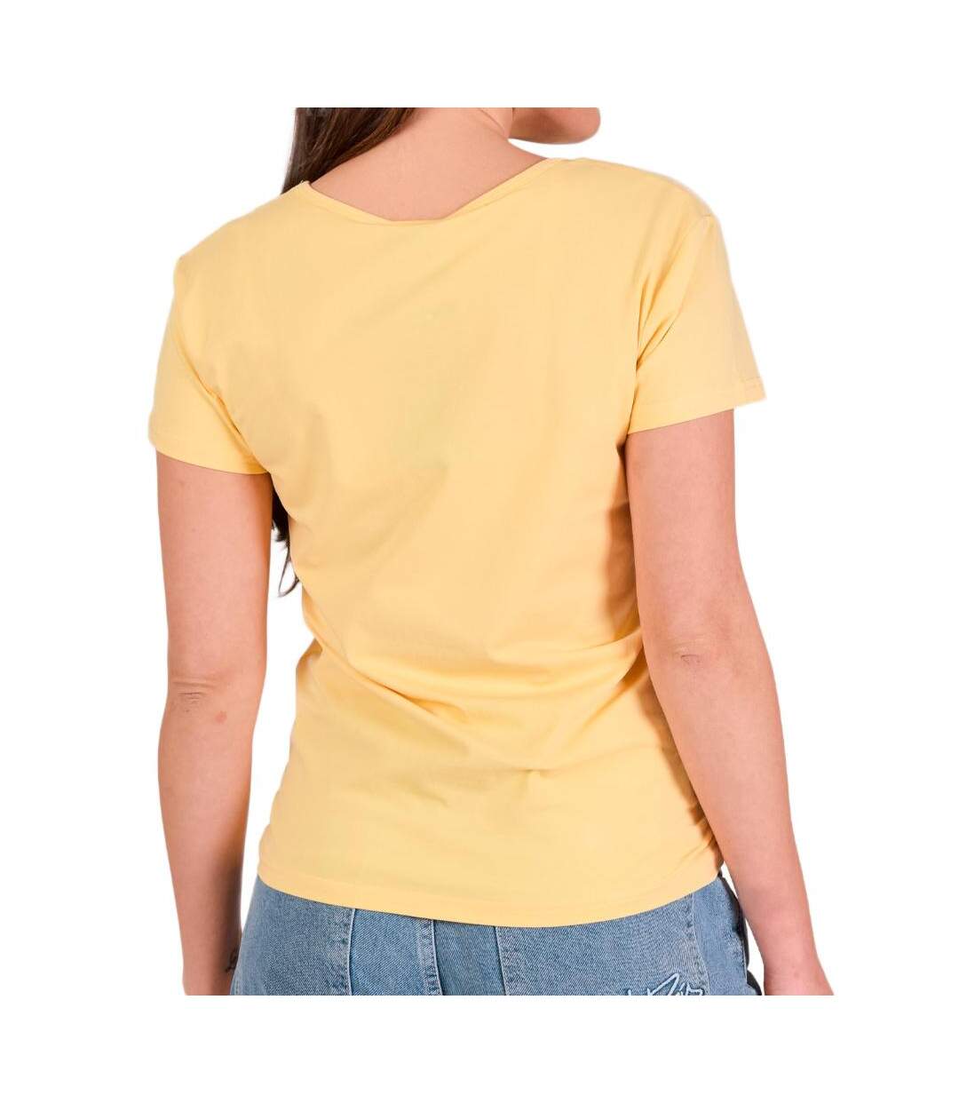 T-shirt Jaune Femme Project X Paris Basic Broderie F221114 - L-2