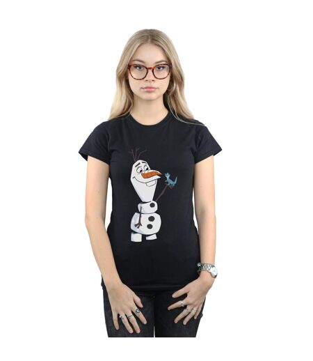 Disney T-shirt en coton Femme/Femme Frozen 2 Olaf et Salamandre (Noir) - UTBI48118