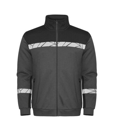 Mens Progression Hi-vis Full Zip Sweatshirt Grey Black Projob