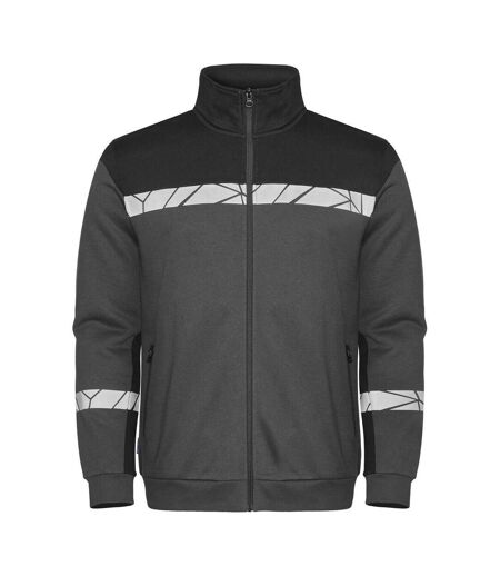 Mens Progression Hi-vis Full Zip Sweatshirt Grey Black Projob