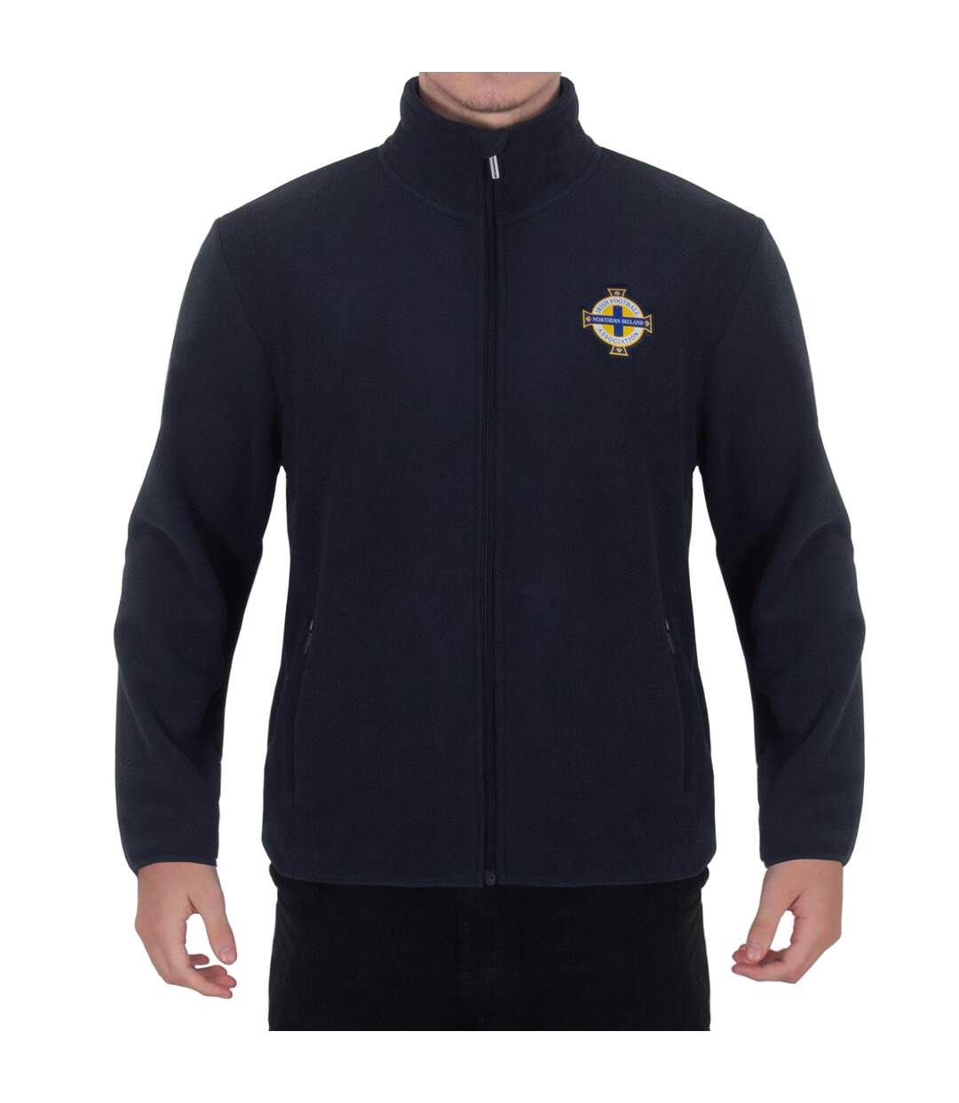 Mens Crest Fleece Jacket Navy Northern Ireland-1