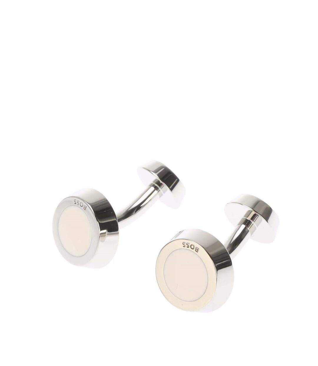 Mens Simony Polished Business Cufflinks One Size White Boss-2