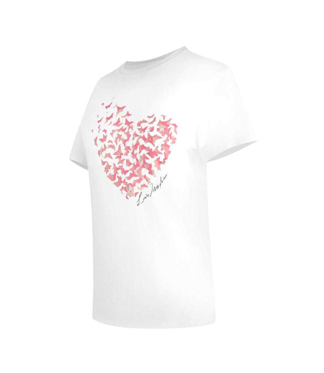 T-shirt Motif/style Papillon Et Cœur Femme Blanc Love Moschino-3