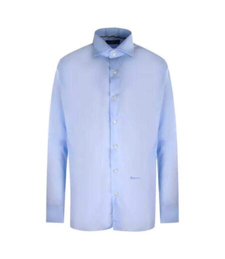 Chemise Manches Longues Motif/style Uni Homme Bleu Clair Aquascutum