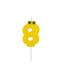 Bougie d'Anniversaire Chiffre 8 5cm Jaune-1