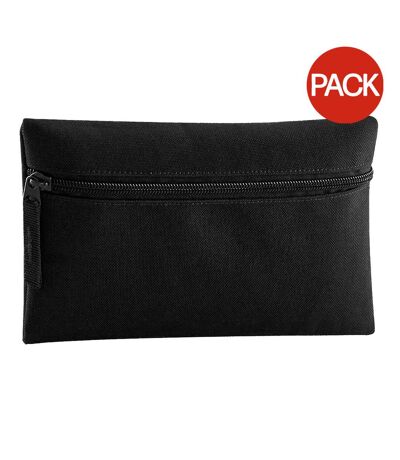 Pack of 2  Classic zip up pencil case  one size black Quadra