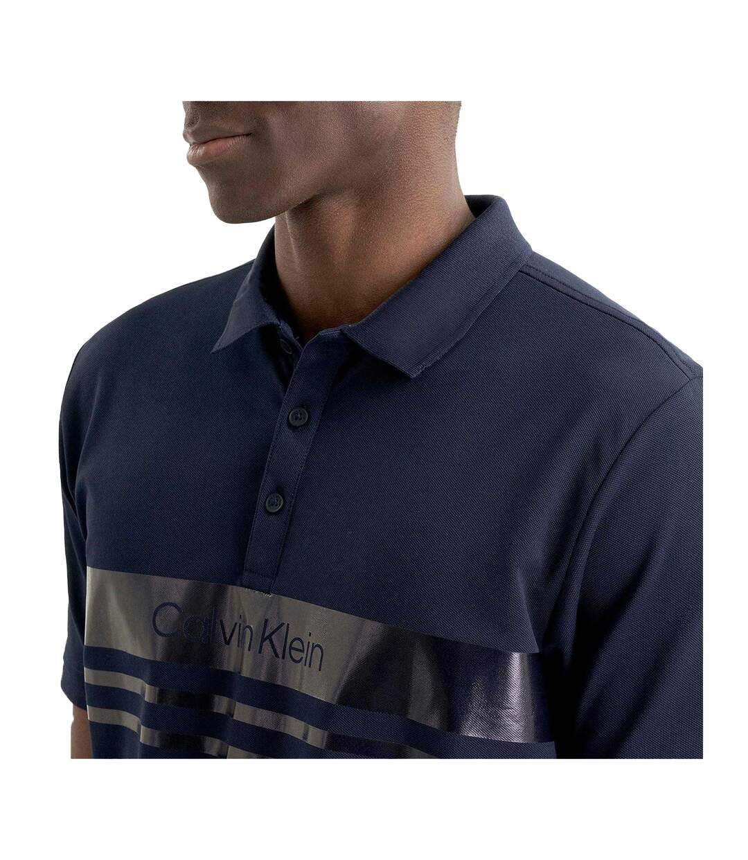 Mens Short-sleeved Polo Shirt Navy Calvin Klein-3
