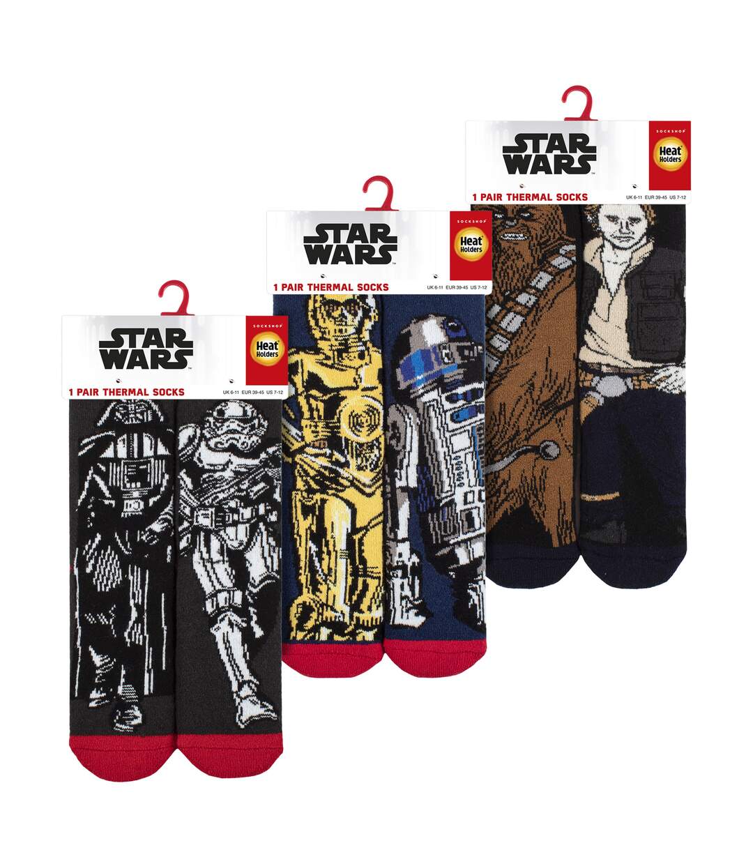 Lot de 3 paires de chaussettes thermiques fantaisie Star Wars pour homme-2