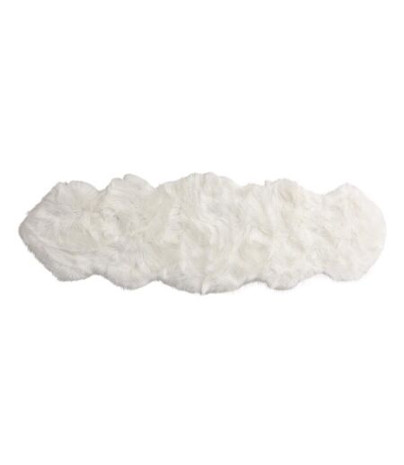 Tapis Imitation Fourrure Katy 55x180cm Blanc