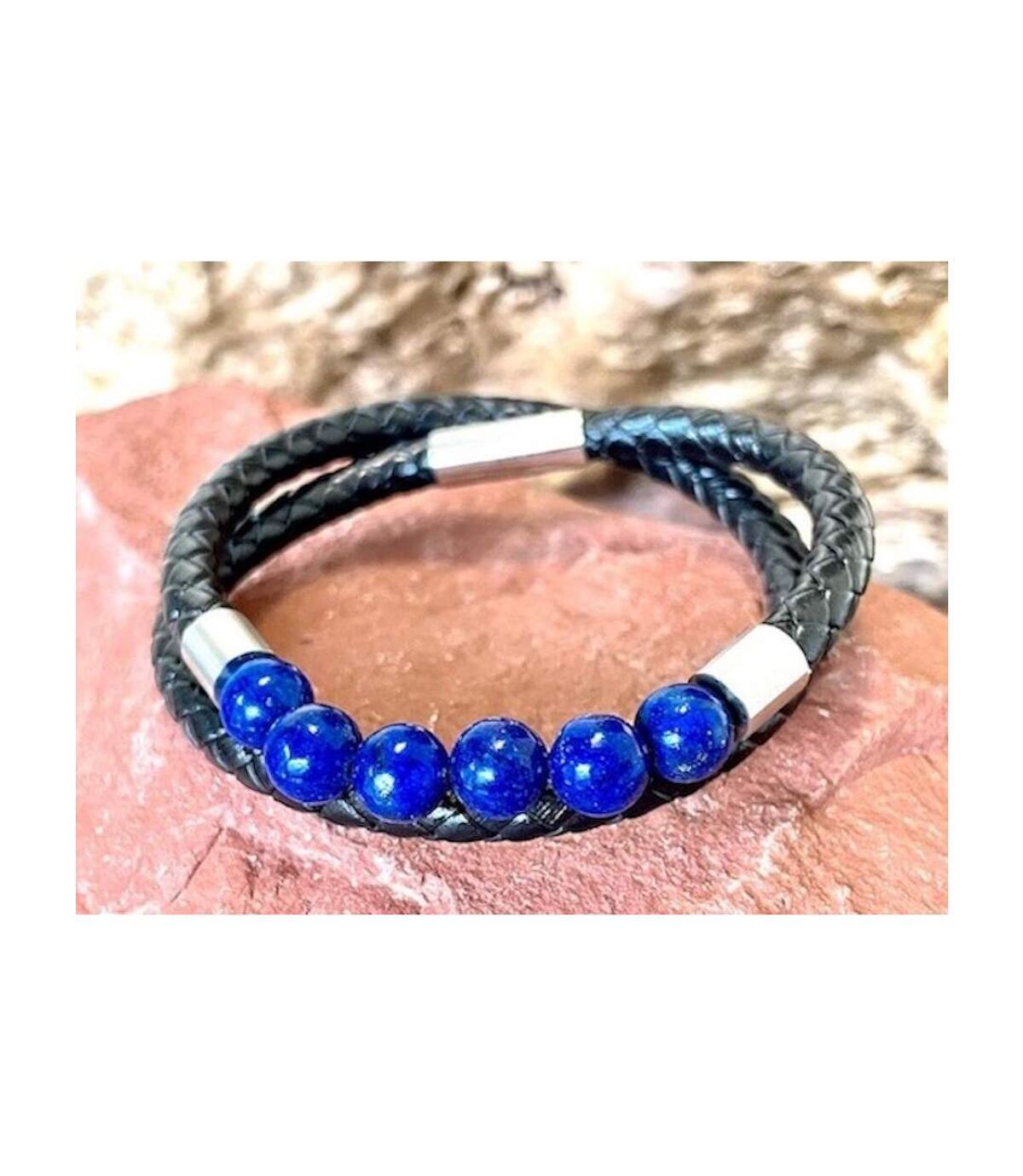 Bracelet double rangs en lapiz lazuli