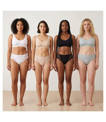 OZABI Pack de Culottes Femme Gainantes Dentelle Invisible – Lot de 4