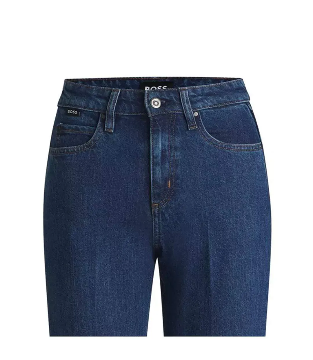 Womens/ladies Parkway 5 Pockets Straight Leg Jeans Blue Boss-3