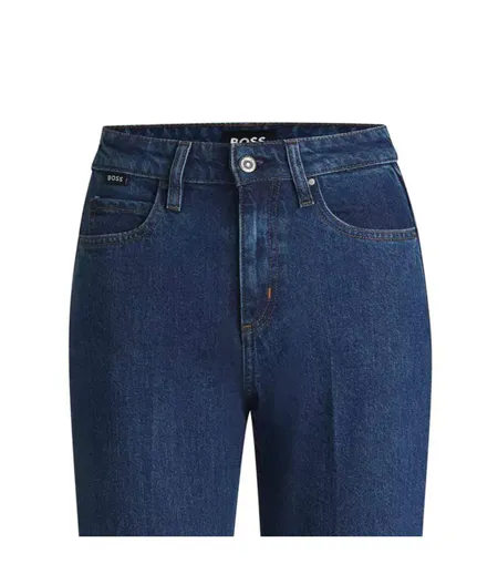 Womens/ladies Parkway 5 Pockets Straight Leg Jeans Blue Boss
