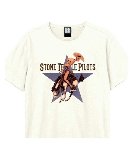 T-shirt cowboy star adulte vieux blanc Amplified