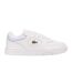Womens/ladies Lineset Leather Flat Trainers White Gold Lacoste-3