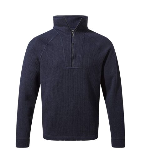 Mens wole quarter zip fleece top blue navy marl Craghoppers