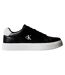 Mens Classic Logo Leather Flat Trainers Black White Calvin Klein-1