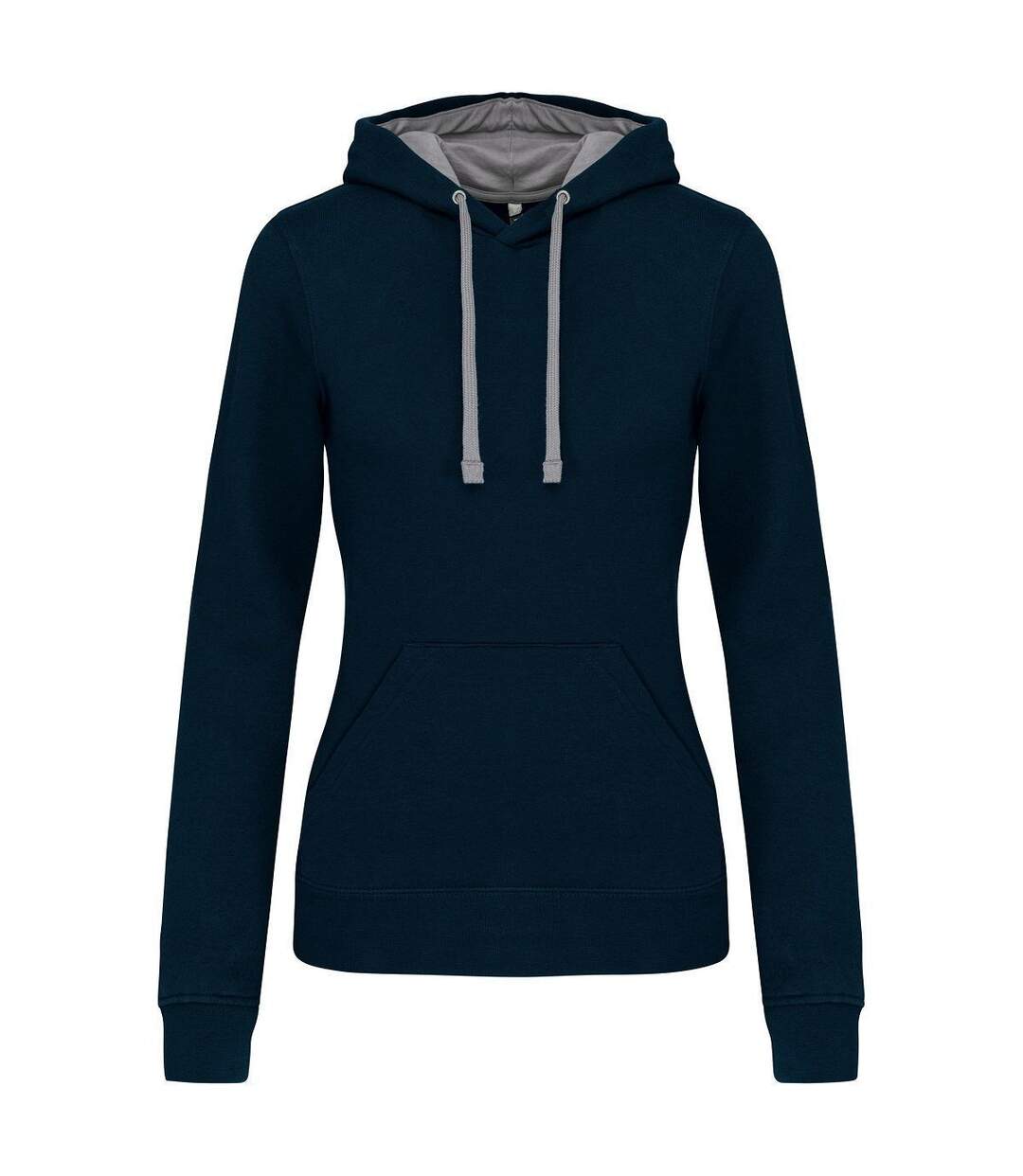 Sweat à capuche contrastée - Femme - K465 - bleu marine et gris-1