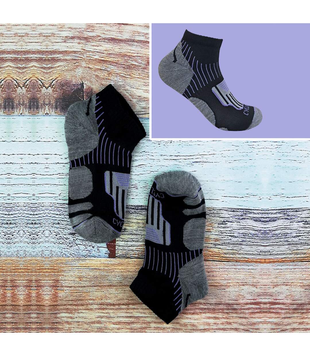 3 Paires Chaussettes Cyclisme Femme Sport Basses-4