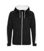 Mens Polyester Sport Full Zip Hoodie Jet Black Arctic White Awdis-2