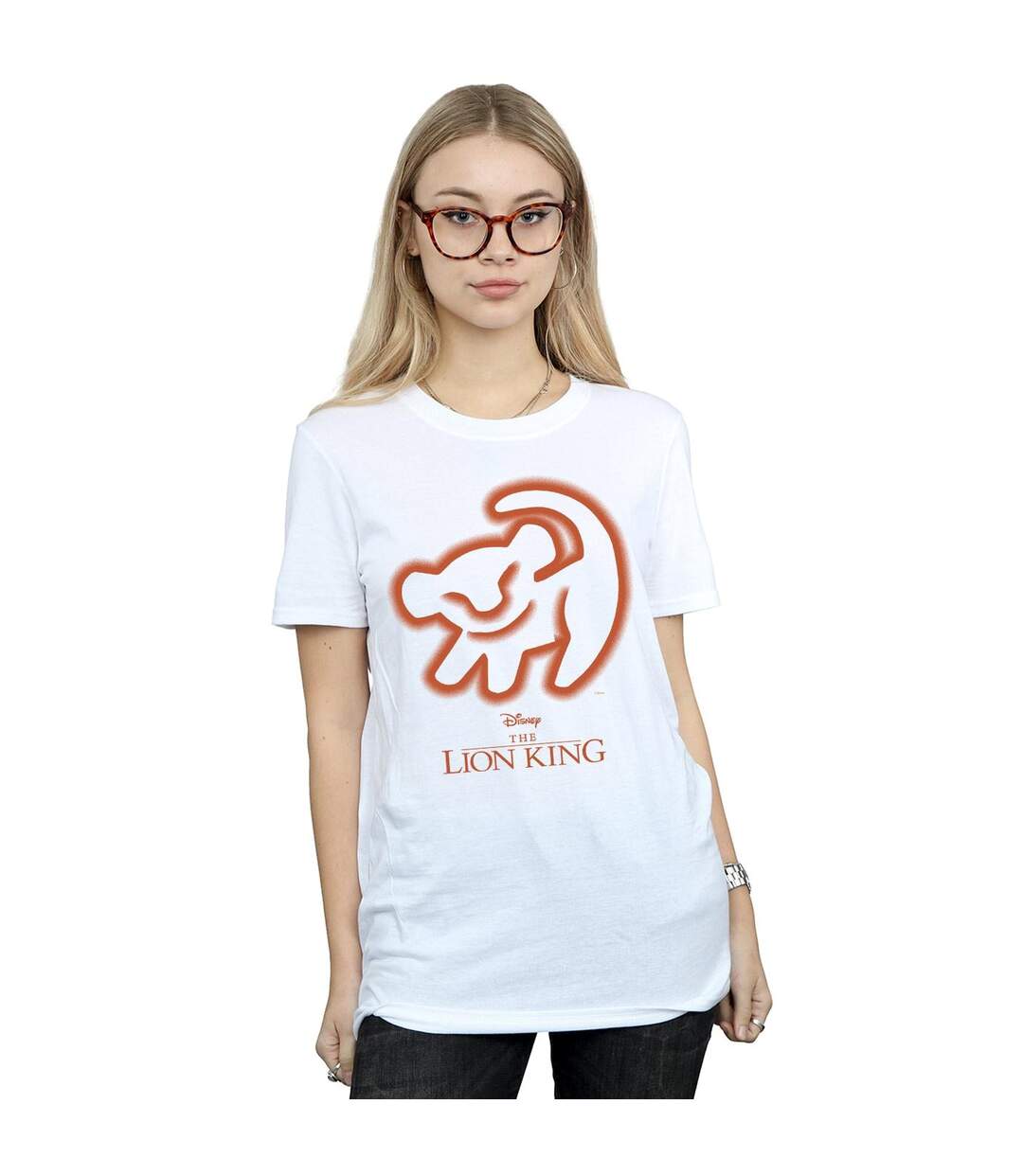 Disney Womens/Ladies The Lion King Cave Drawing Cotton Boyfriend T-Shirt (Blanc) - UTBI49489-2