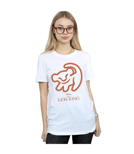 Disney Womens/Ladies The Lion King Cave Drawing Cotton Boyfriend T-Shirt (Blanc) - UTBI49489
