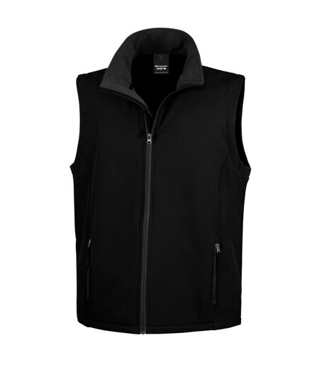 Mens printable softshell body warmer black/black Result