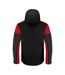 Mens Padded Soft Shell Jacket Black Red Printer-2