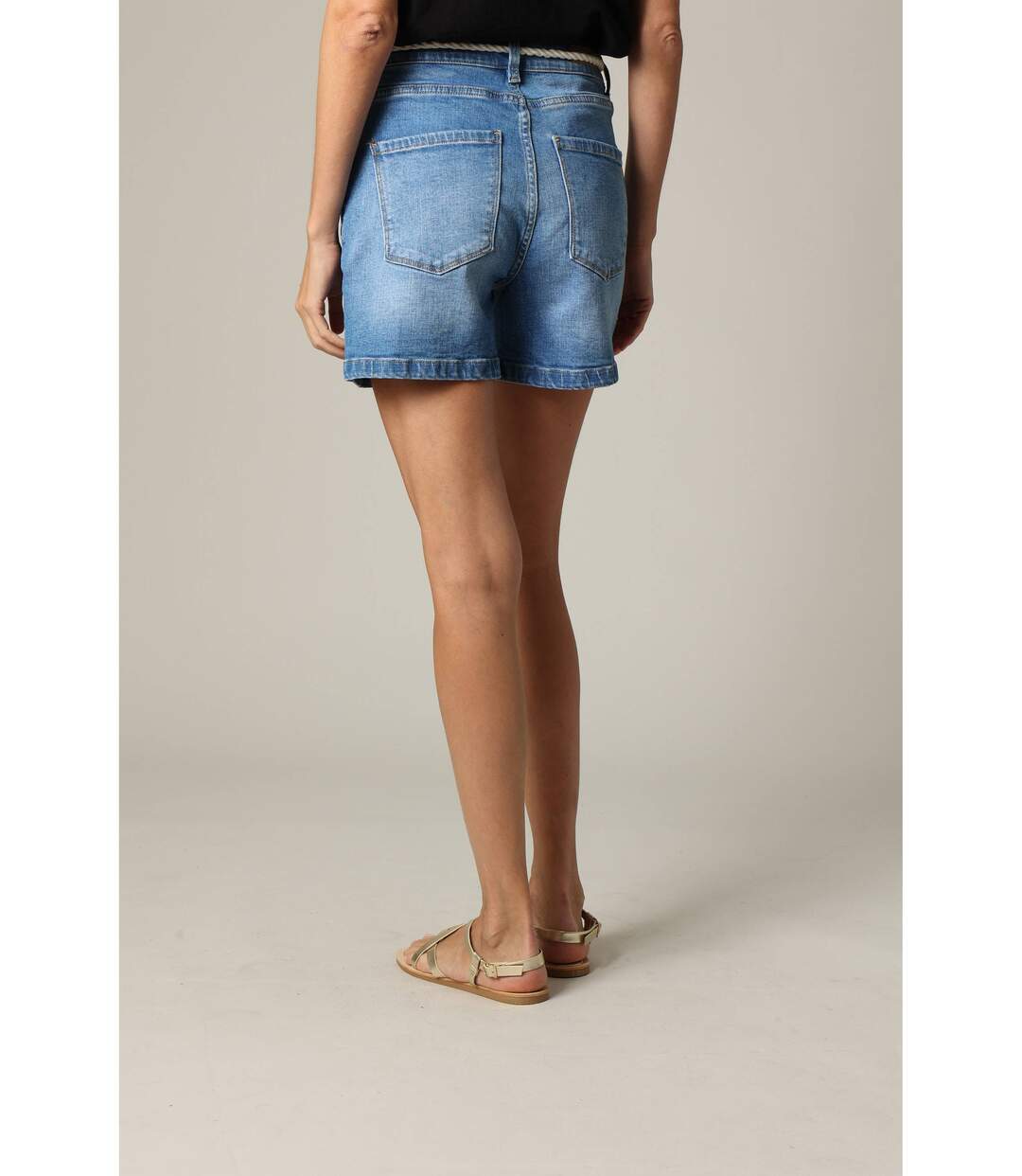 Short femme en coton denim style bohème MINA-5