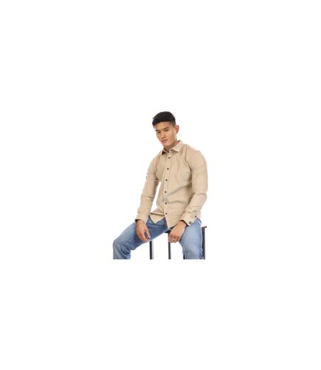 Mens Bexley Corduroy Long-sleeved Shirt Sand Brown Peter Werth