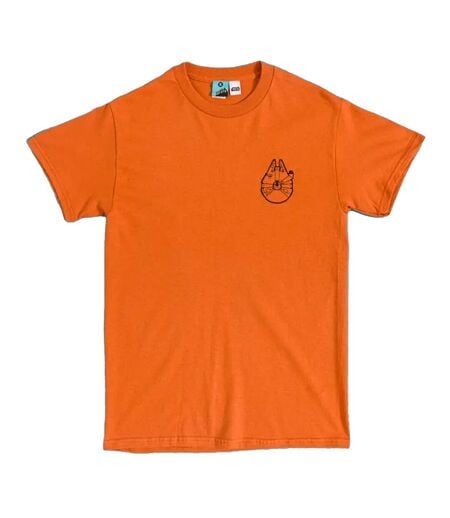 T-shirt Motif/style Brodé Millennium Falcon Adulte Orange Star Wars