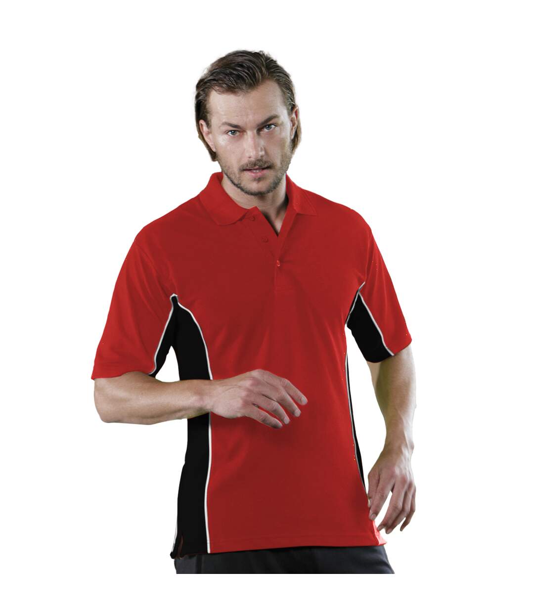 Polo à manches courtes homme rouge/noir/blanc GAMEGEAR-3